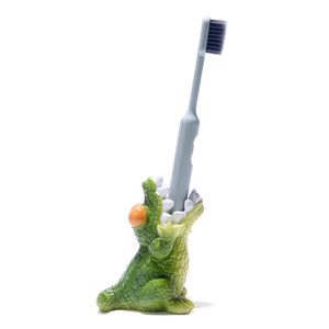 HODAO resin green small crocodile toothbrush holder