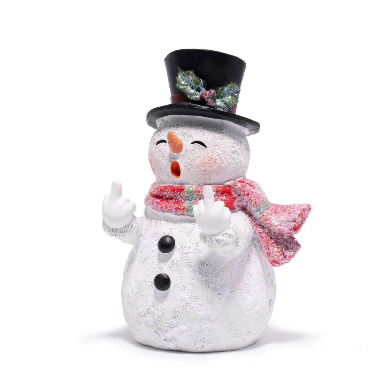 Hodao TikTok Viral Middle Finger Snowman – Naughty Christmas Decor & Funny Gag Gift for Adults