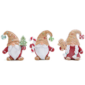 Hodao Christmas Gingerbread Gnomes Trio Decorations for Home