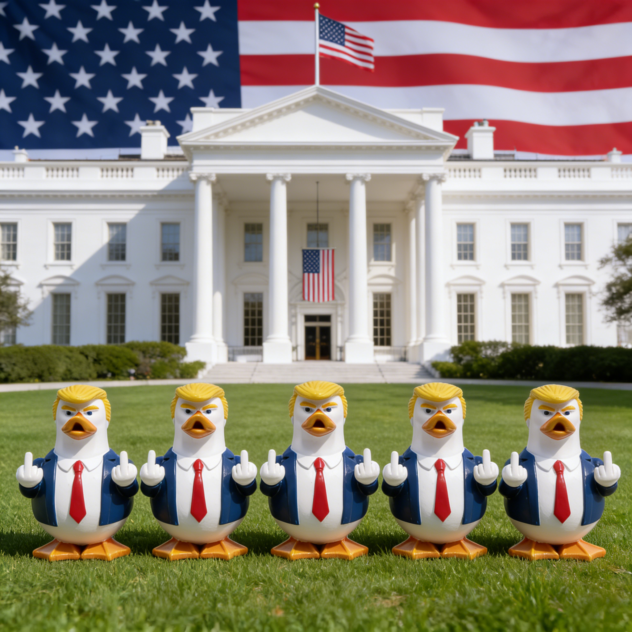 Hodao Funny Trump-Style Duck Figurine,  Novelty Gag Gift for Adults, Desk & Car Decor