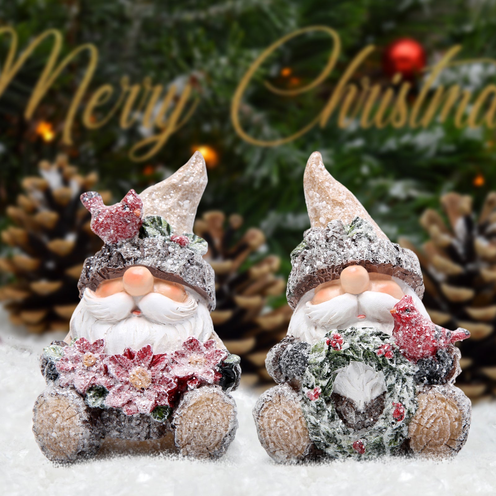 Hodao Woodland Santa Claus Gnomes Christmas Decorations for Home