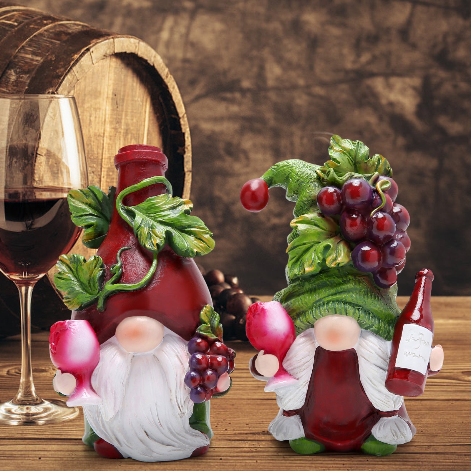 Hodao Red Wine Gnomes Figurines Home Party Decor