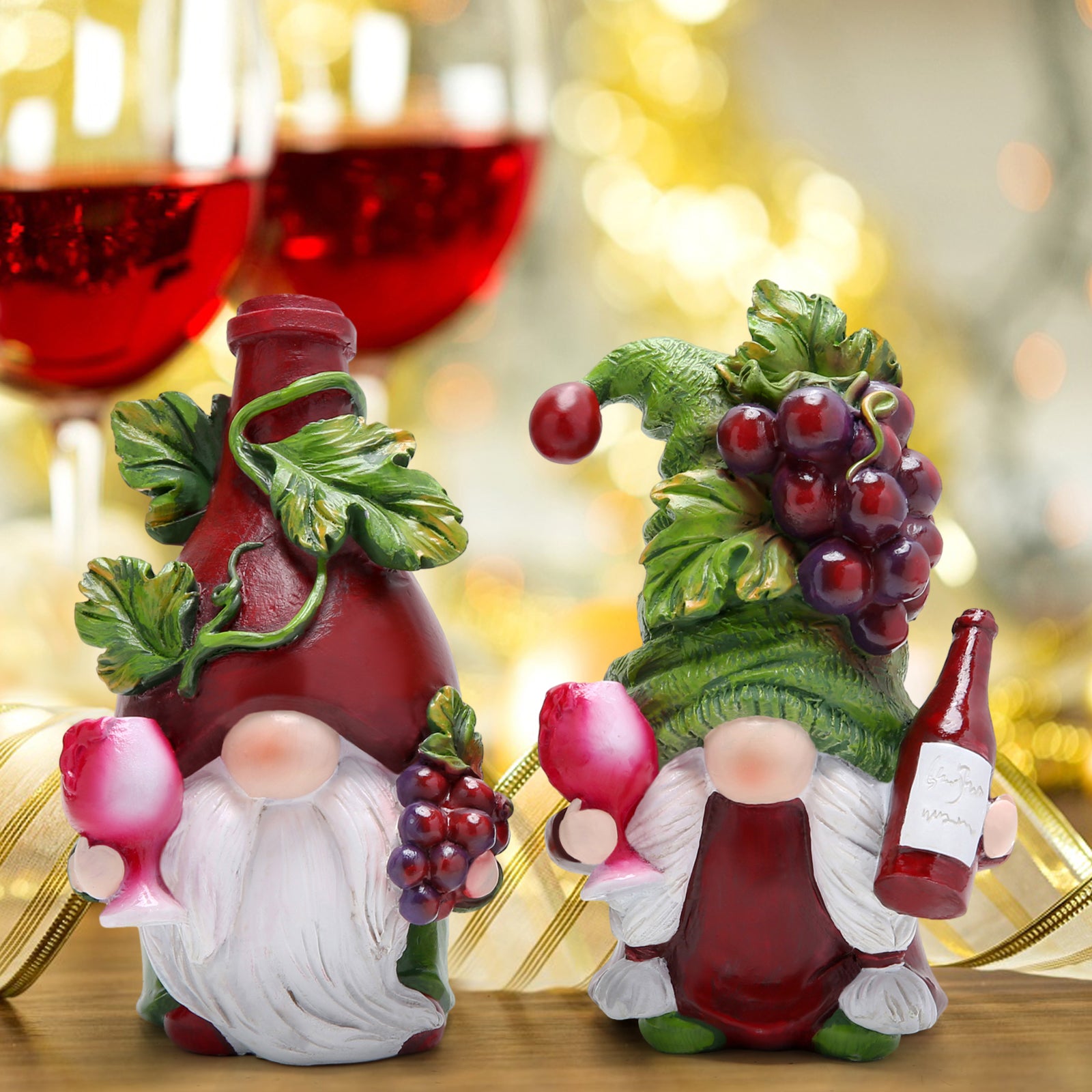 Hodao Red Wine Gnomes Figurines Home Party Decor