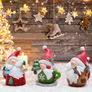 Hodao 3 PCS Teacup Christmas Elves Xmas Gnomes Decorations for Home