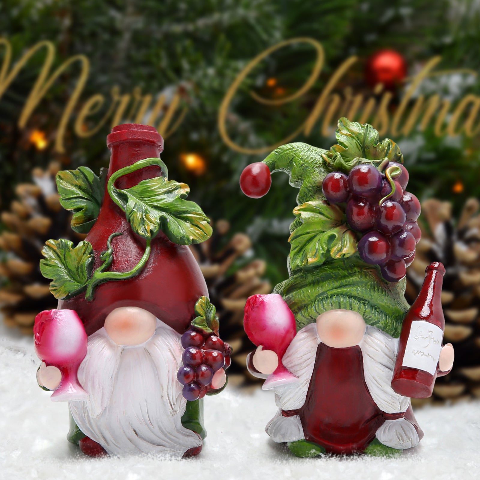 Hodao Red Wine Gnomes Figurines Home Party Decor