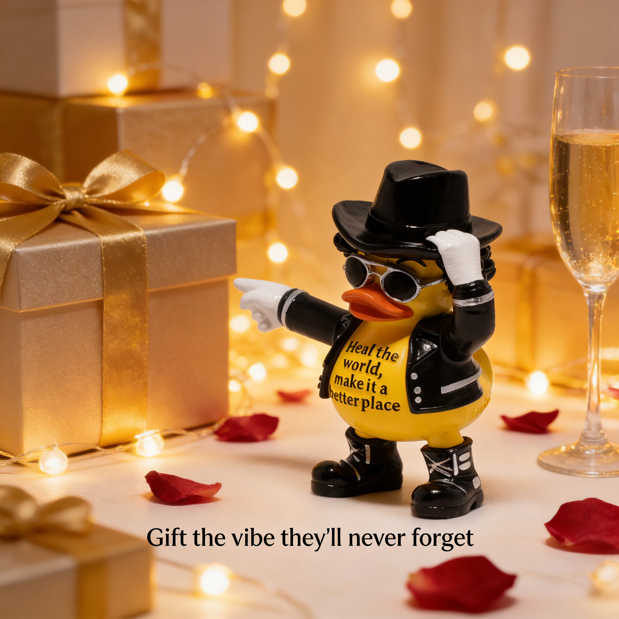 Hodao Michael Duck Figurine – Nostalgic Healing Decor & Heartwarming Free-Spirited Gift for Music Lovers