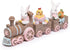 Hodao Easter Bunny Train Figurine – Rustic Brown Wood-Look Tabletop Decor with Chicks & Egg Cart, Spring Pastel Home Accent for Mantel, Shelf & Tiered Tray, Giftable Easter Decoration
