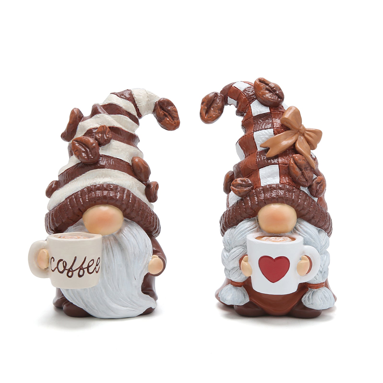 Hodao 2 Pieces Coffee Dwarf Statue