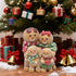 Hodao Christmas Gingerbread Family Figurines – Hand-Painted Resin Holiday Decorations with Red & Green Scarves, Festive Indoor Ornaments for Home, Bedroom & Tabletop, Heartwarming Décor