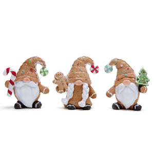 Hodao Christmas Gingerbread Gnomes Trio Decorations for Home