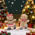 Hodao Gingerbread Couple Figurines – Hand-Painted Resin Christmas Ornaments, Glittered Skating Boy & Girl, Indoor Holiday Decor for Home, Bedroom, Shelf, Tabletop, Collectible Winter Cheer Gift