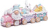 Hodao Easter Train Figurine Bundle (Choose 3/4/6-Piece Set) – Pastel Spring Tabletop Decor Collection with Bunny & Egg Carts, Cute Home Accent for Mantel, Shelf & Tiered Tray, Gift-Ready Easter Decor