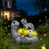 Hodao  Solar Turtle Garden Statue with LED Succulent Lights, Resin Outdoor Tortoise Family Figurine, Waterproof Yard Lawn Patio Decor, Cute Animal Sculpture for Porch, Backyard, Gift