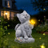 Hodao  Solar Cat Statue with Glowing Butterfly, Outdoor Garden Cat Figurine Decor for Yard Lawn Patio, Resin Solar Animal Sculpture with LED Light for Garden Landscape Decoration