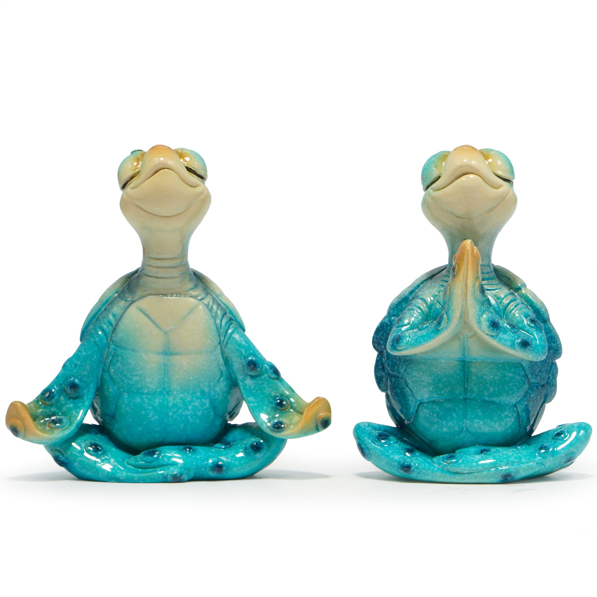 Hodao 2 turtle yoga figurines summer meditation Turtle Art Spring Garden Turtle Art Turtle Yoga figurines for Home Office decorations birthday gifts for moms, Grandmas, and ladies