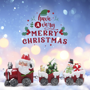 Hodao Christmas Small Train Figurines Decoration Gift Indoor