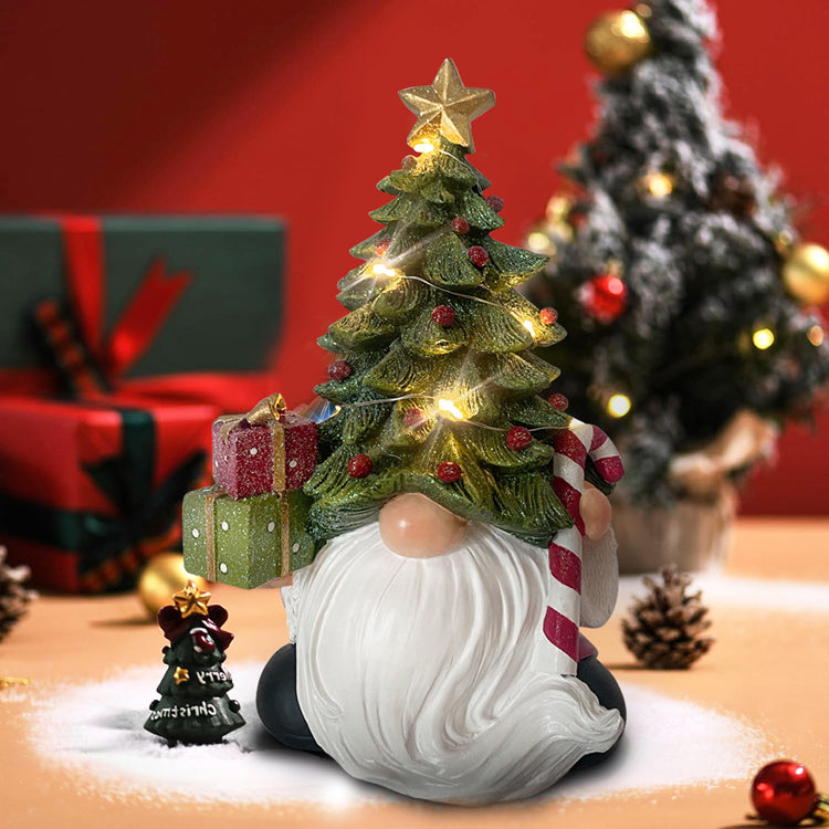 Hodao Christmas Gnomes Decorations with Christmas Tree ,Gifts and candy cane