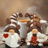 Hodao 2 sculptures of coffee Gnomes-Tomte elves from Sweden decorate bars, homes, gifts