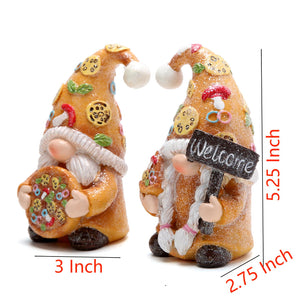 Hodao Pizza Gnomes Figurines Family Party Decor for Home