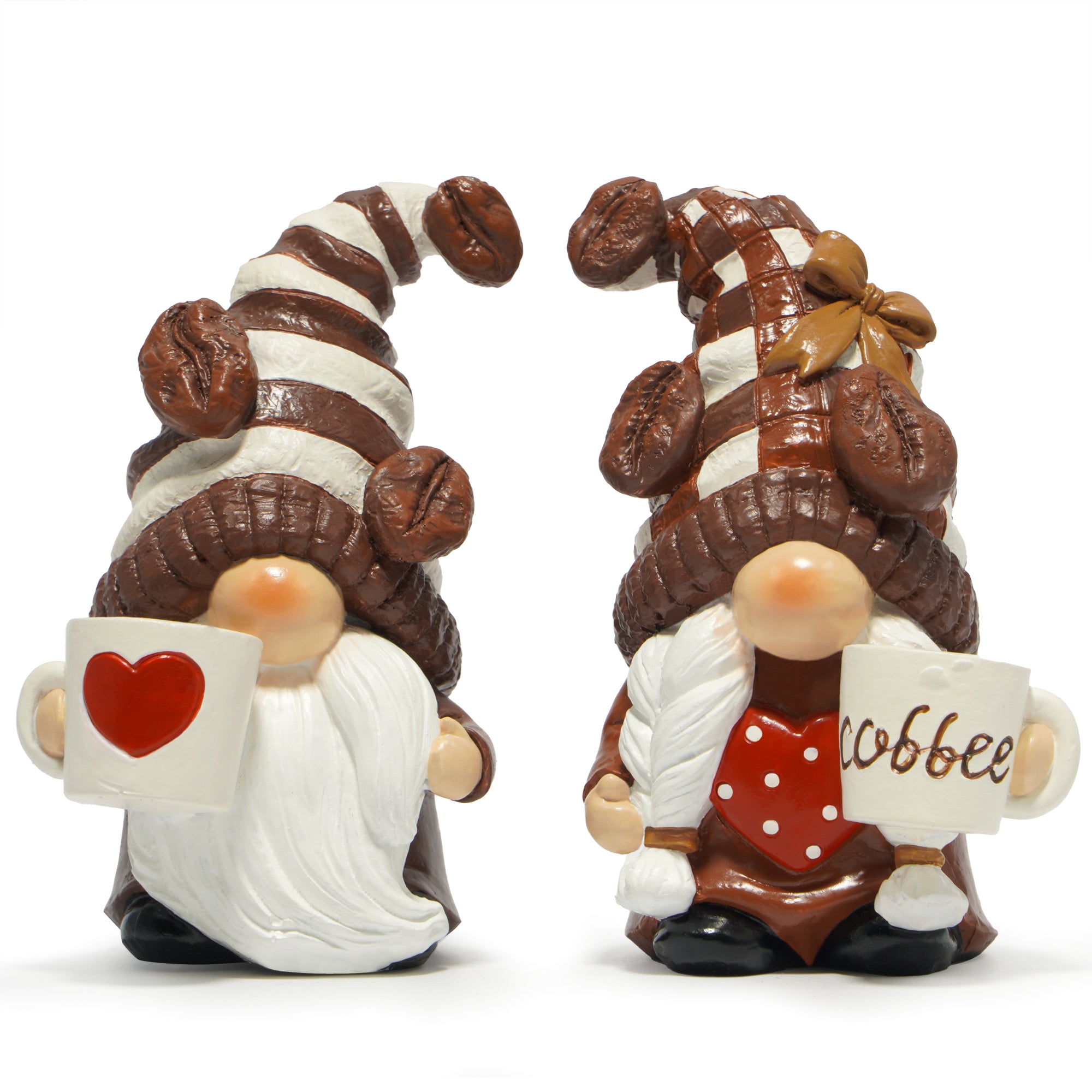 Hodao 2 sculptures of coffee dwarfs-Tomte elves from Sweden decorate bars, homes, gifts