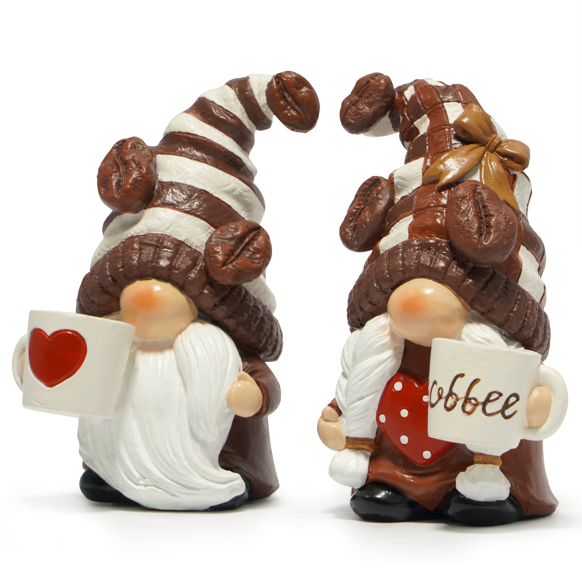 Hodao 2 sculptures of coffee dwarfs-Tomte elves from Sweden decorate bars, homes, gifts