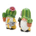 Hodao Cactus garden gnome statue spring and summer Chloroplastida elf layered tray cactus flower gnome southwest style gift desert decorative outdoor statue (cactus)