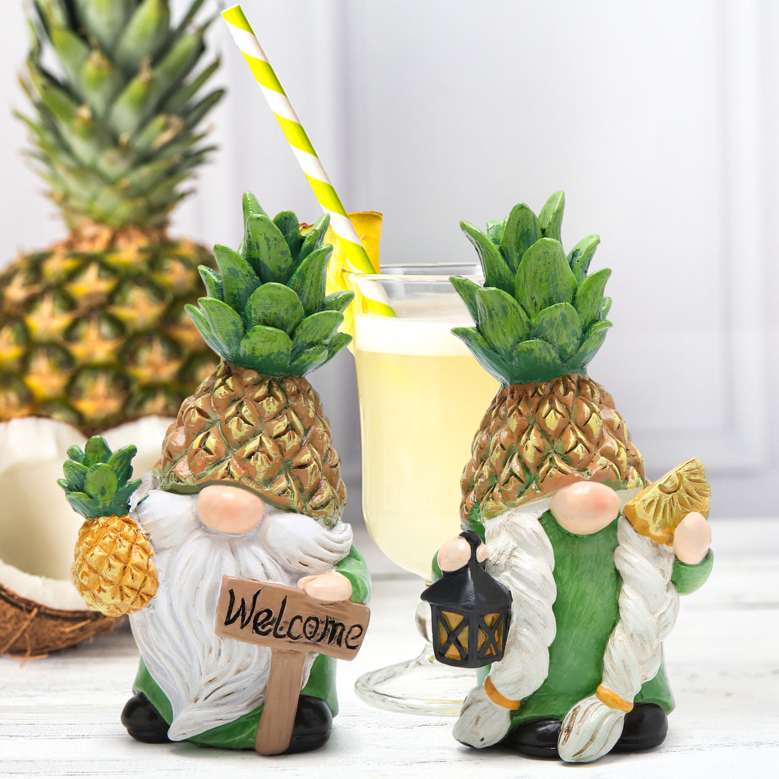 HODAO delicate pineapple dwarf decor-summer decor-summer theme gift-indoor/outdoor decor-home decor-welcome summer creative home and garden decor