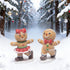 Hodao Gingerbread Couple Figurines – Hand-Painted Resin Christmas Ornaments, Glittered Skating Boy & Girl, Indoor Holiday Decor for Home, Bedroom, Shelf, Tabletop, Collectible Winter Cheer Gift