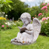 Hodao  Solar Angel Garden Statue with LED Lighted Book, Resin Outdoor Guardian Angel Figurine, Waterproof Lawn Yard Patio Decor, Memorial Sympathy Sculpture for Porch Backyard Gift