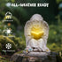 Hodao  Solar Angel Garden Statue with LED Lighted Book, Resin Outdoor Guardian Angel Figurine, Waterproof Lawn Yard Patio Decor, Memorial Sympathy Sculpture for Porch Backyard Gift
