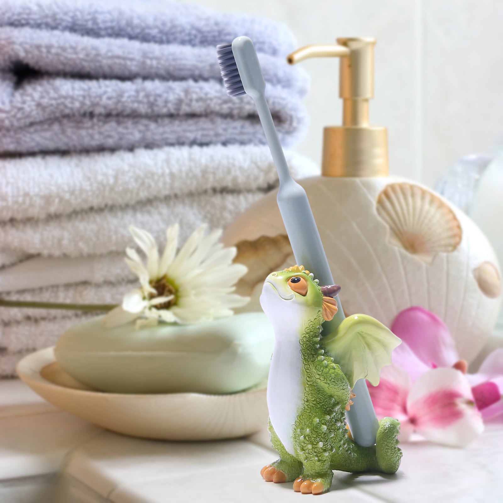 HODAO resin cute animals dinosaur toothbrush holder