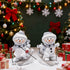 Hodao Christmas Snowman Skiing Figurines in Gray, Resin Winter Decorations for Holiday Home, Neutral Tabletop Ornaments, Festive Mantel and Tiered Tray Accents, for Family and Friends
