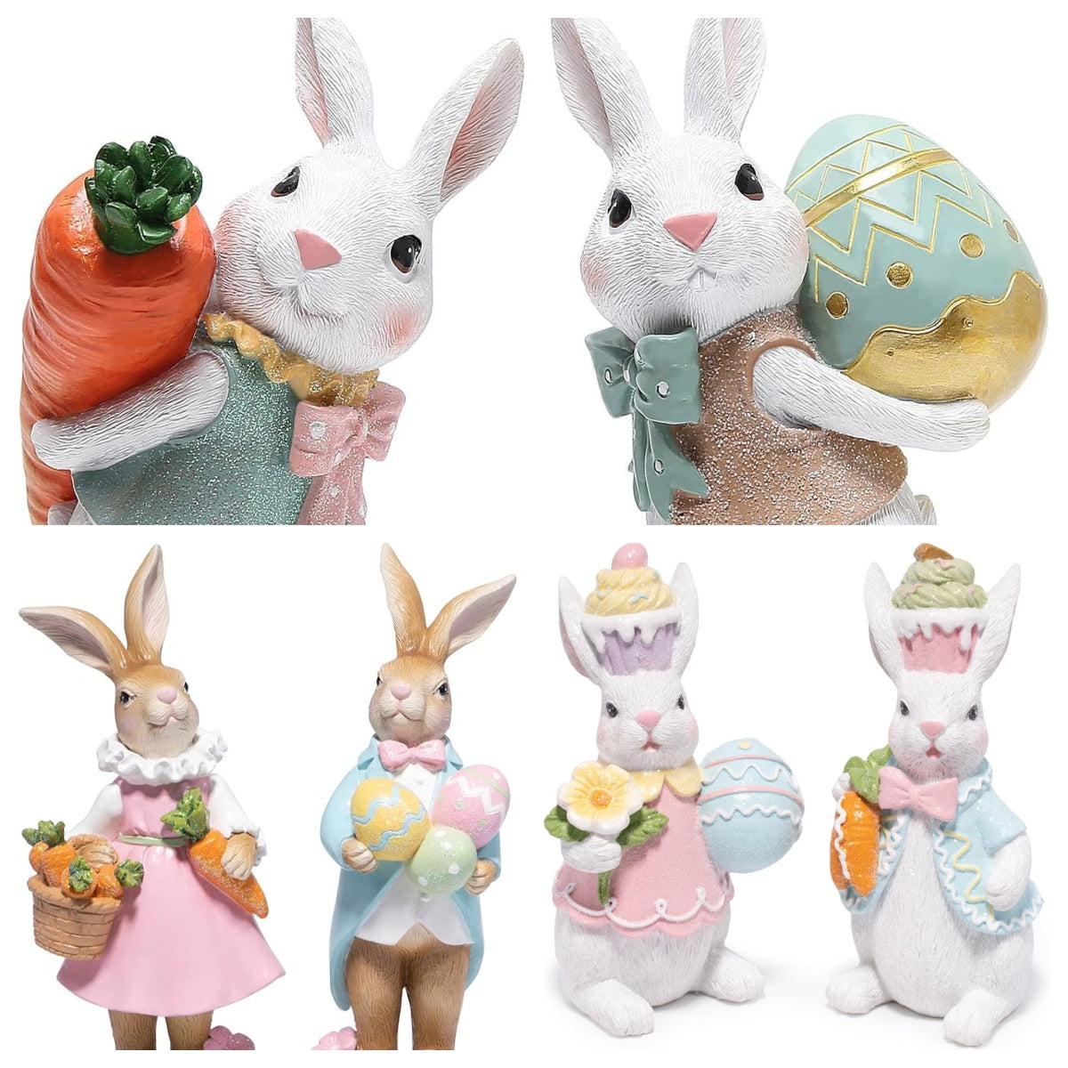 Hodao Easter Bunny Resin Figurines Collection