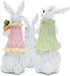 Hodao Easter Bunny Family Figurine Decoration, Pastel Resin Rabbit Statue with Carrot, Easter Egg and Flower, Spring Tabletop Decor for Home Shelf Mantel Gift