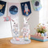 Hodao Astronaut Bunny Figurines – Space Easter Rabbit Decor with Flag & Moon Base, Cute Spring Tabletop Statue for Desk, Shelf & Nursery, Giftable Collectible Home Accent