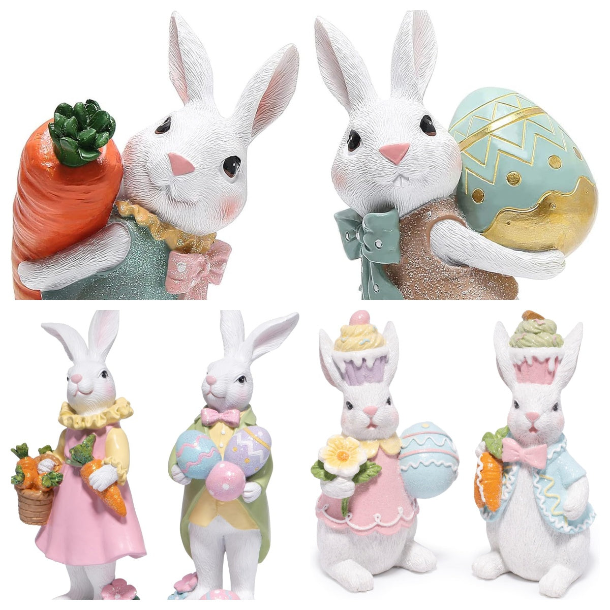 Hodao Easter Bunny Resin Figurines Collection