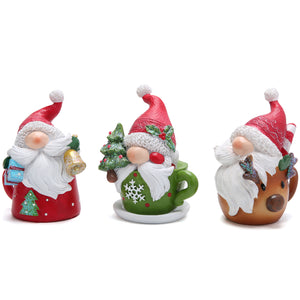 Hodao 3 PCS Teacup Christmas Elves Xmas Gnomes Decorations for Home