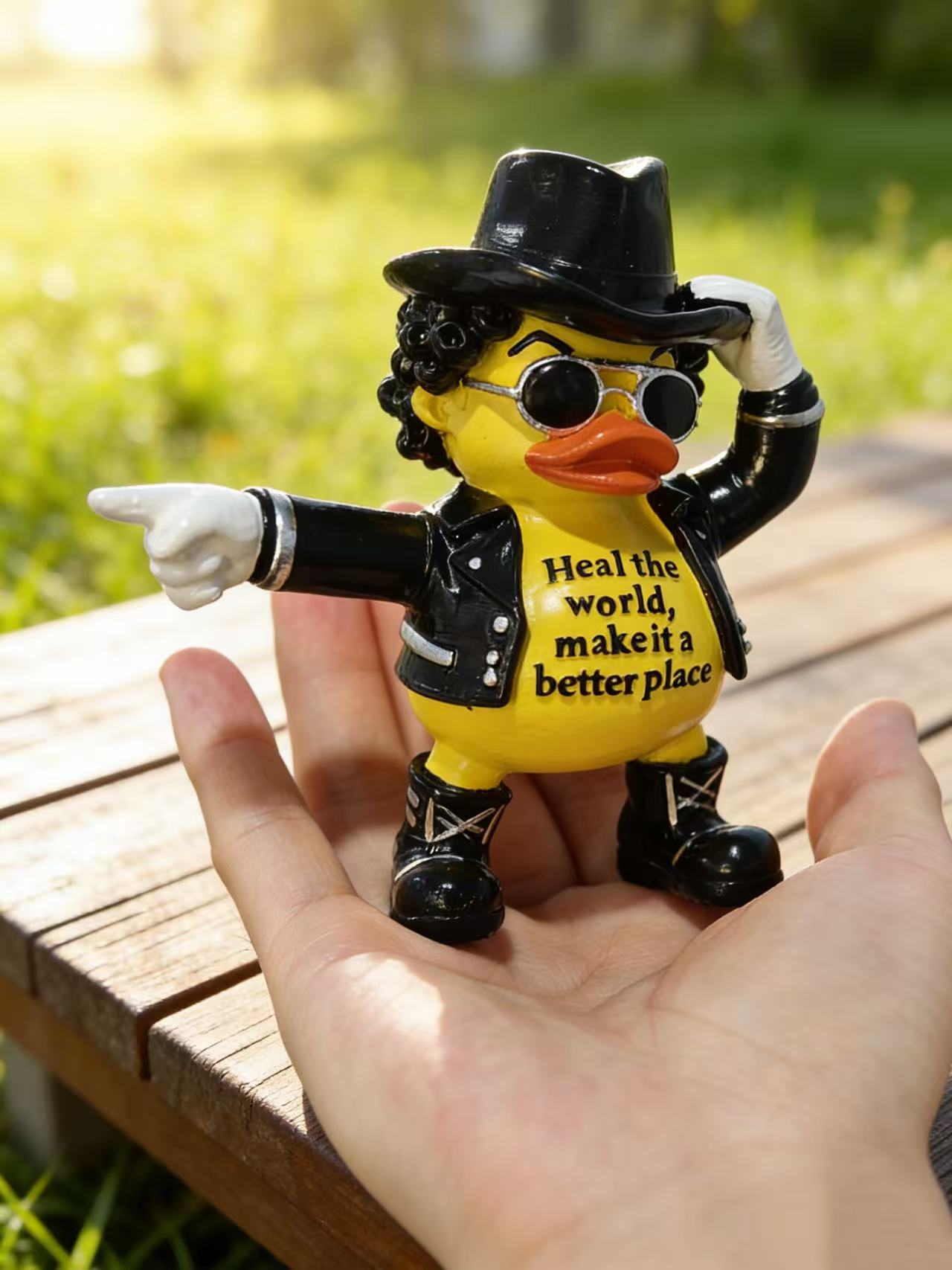 Hodao Michael Duck Figurine – 80s Pop Icon Vibe Reset Decor, Funny Gag Gift for Adults to Dance Through the Grind