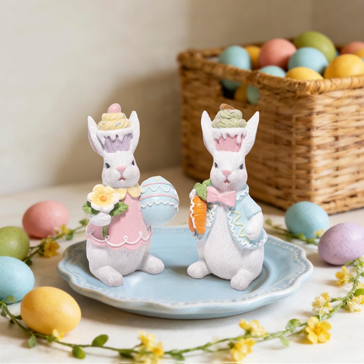 Hodao Easter Bunny Resin Figurines Collection