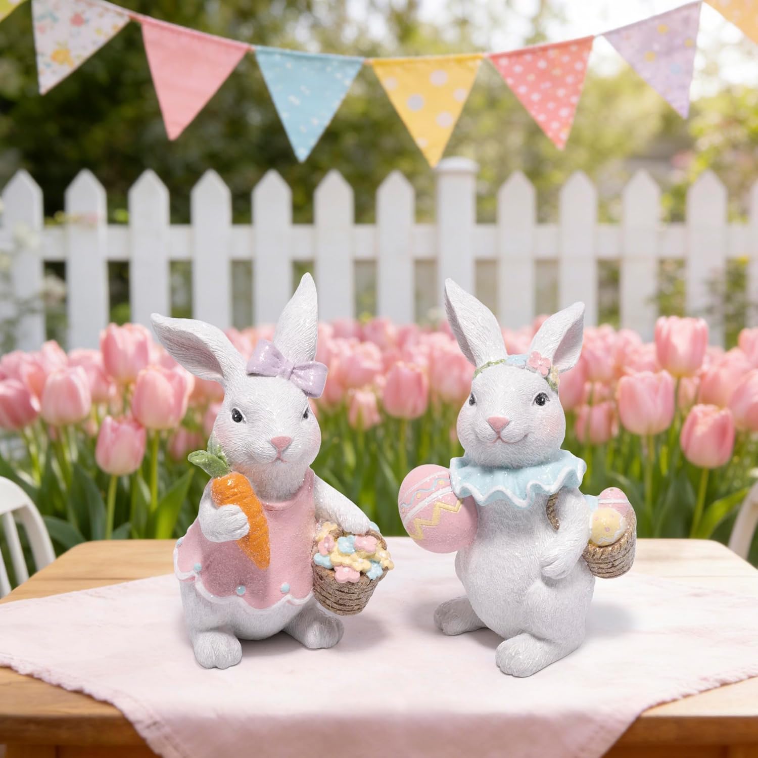 Hodao Easter Bunny Resin Figurines Collection