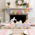 Hodao Happy Easter Bunny Train Figurine – Pastel Pink Spring Tabletop Decor with Egg & Basket Carts, Cute Rabbit Home Accent for Mantel, Shelf & Tiered Tray, Giftable Easter Decoration