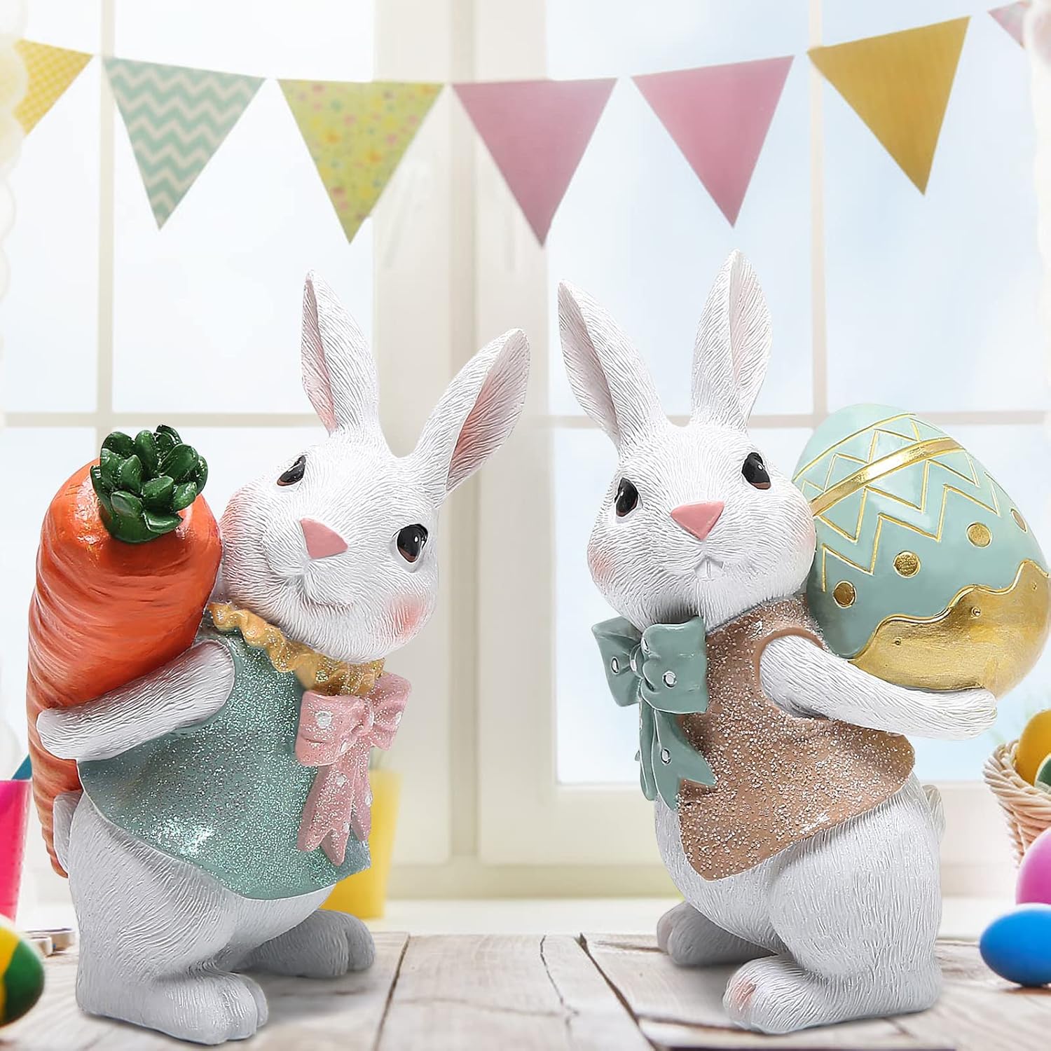 Hodao Easter Bunny Resin Figurines Collection