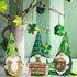 Hodao St. Patrick’s Gnomes Figurines— Hand-Painted Resin Leprechaun Gnomes with Pot of Gold, Horseshoe & Shamrock, Lucky Green Home Decor & Gift