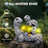 Hodao  Solar Turtle Garden Statue with LED Succulent Lights, Resin Outdoor Tortoise Family Figurine, Waterproof Yard Lawn Patio Decor, Cute Animal Sculpture for Porch, Backyard, Gift