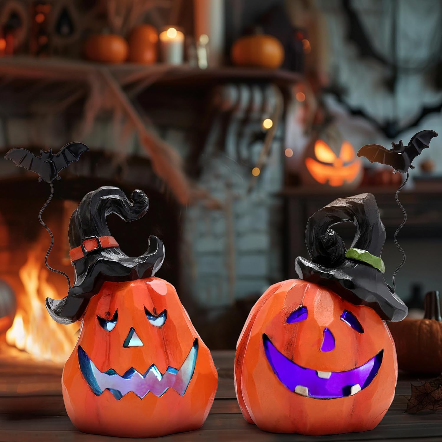 Hodao halloween Resin Pumpkin Duo Set decorations