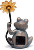 Hodao  Solar Frog Statue with Glowing Sunflower Light, Outdoor Garden Frog Figurine Decor for Yard Lawn Patio, Resin Solar Animal Sculpture with LED Light for Garden Landscape Decoration