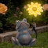 Hodao  Solar Frog Statue with Glowing Sunflower Light, Outdoor Garden Frog Figurine Decor for Yard Lawn Patio, Resin Solar Animal Sculpture with LED Light for Garden Landscape Decoration