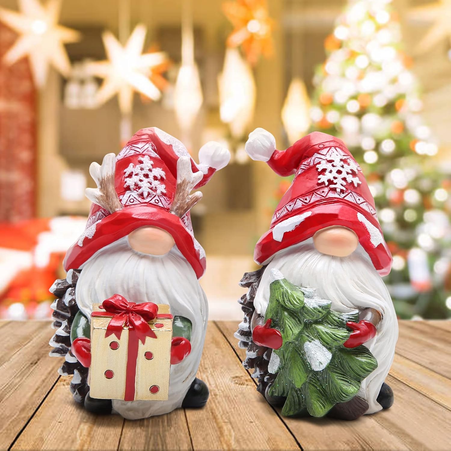 Hodao 2 PCS Christmas Gnomes Decorations Xmas Hat Gnomes