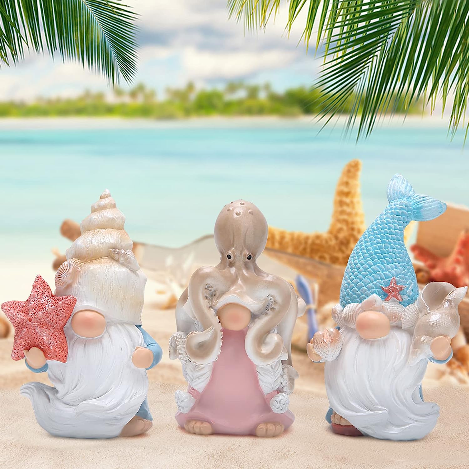 Hodao 3PCS Ocean Animals Gnomes Handmade Scandinavian Gnomes