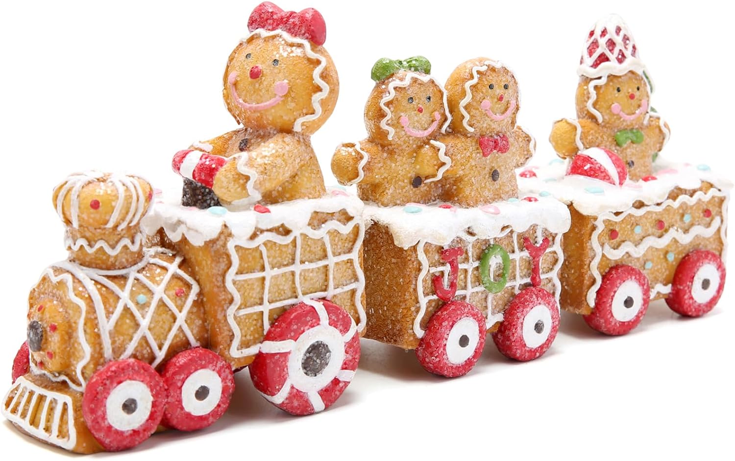 Hodao 9.25” Christmas Gingerbread Man Train Decorations for